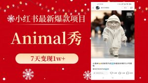 小红书最新爆款项目，Animal秀，7天变现1w+-锦晨科技网