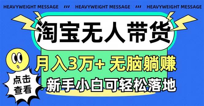 淘宝无人带货3.0高收益玩法，月入3万+，无脑躺赚，新手小白可落地实操-锦晨科技网