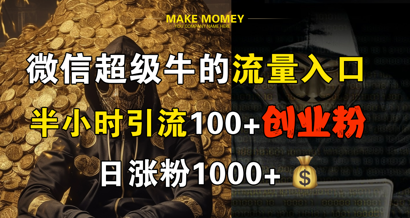 微信超级牛的流量入口,半小时引流100+创业粉,日涨粉1000+-锦晨科技网
