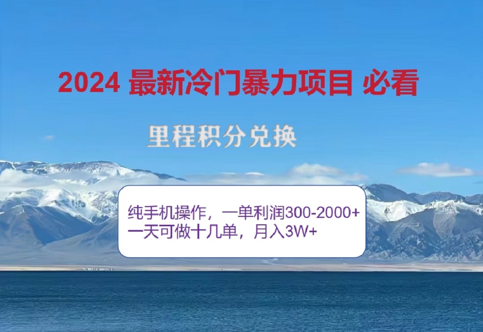 2024惊爆冷门暴利！出行高峰来袭，里程积分，高爆发期，一单300+—2000+，月入过万不是梦！-锦晨科技网