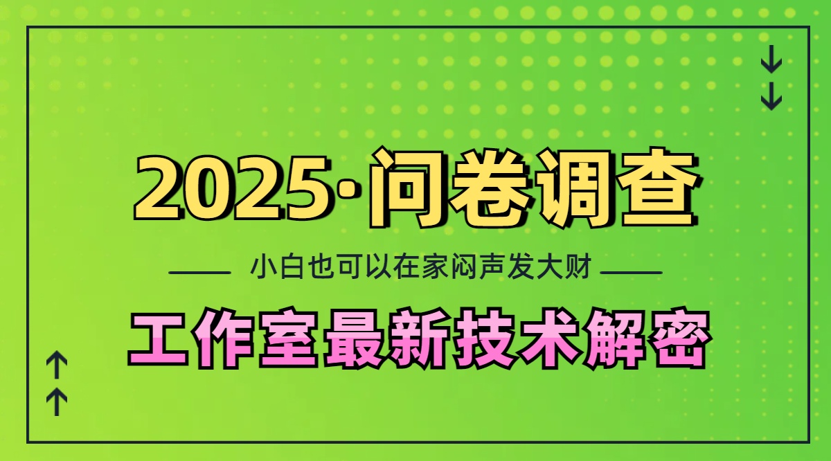 2025《问卷调查》最新工作室技术解密:一个人在家也可以闷声发大财,小白一天200+,可矩阵放大-锦晨科技网