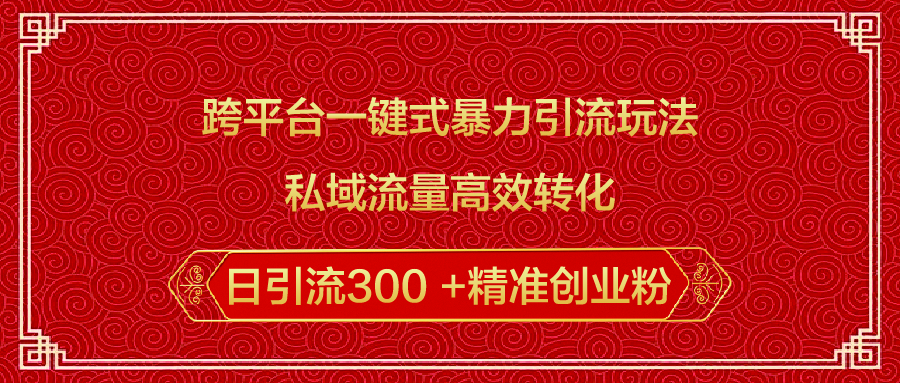 跨平台一键式暴力引流玩法,私域流量高效转化日引流300 +精准创业粉-锦晨科技网
