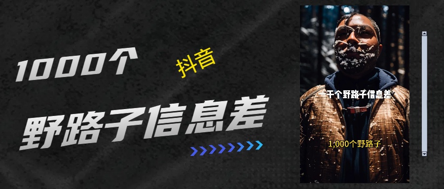 抖音一千个野路子信息差最新玩法教程引流＋变现的玩法具体拆解-锦晨科技网