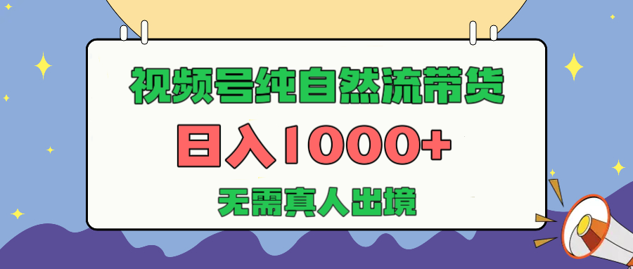 视频号纯自然流带货，日入1000+，无需真人出境，新手小白也可操作-锦晨科技网