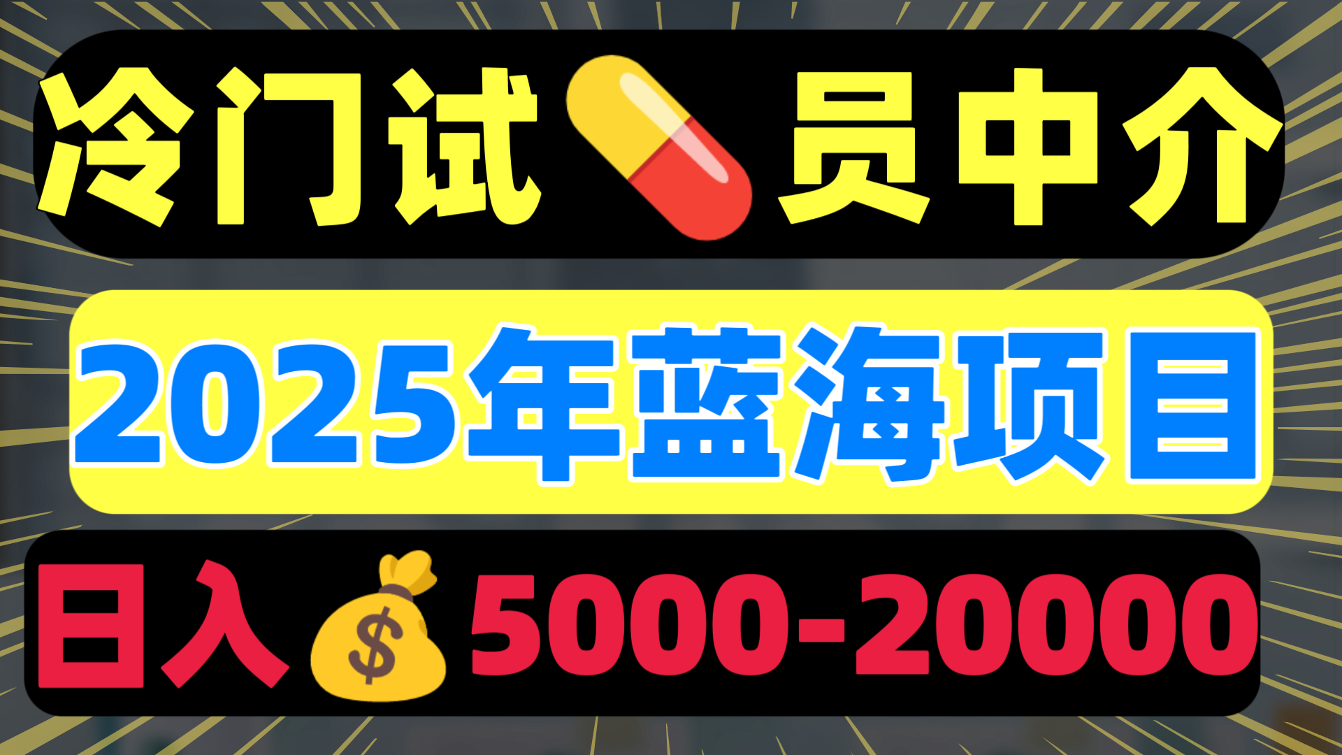冷门暴力试药员中介日入5000+-锦晨科技网
