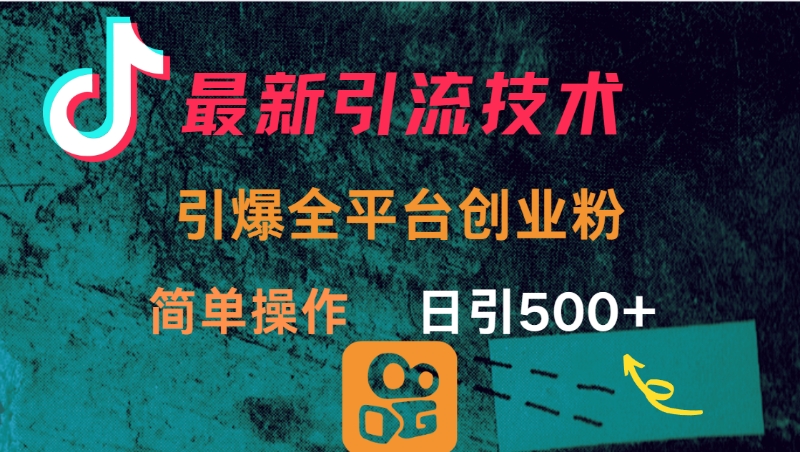 最新引流方法，引爆全平台创业粉操作简单，日引300＋-锦晨科技网