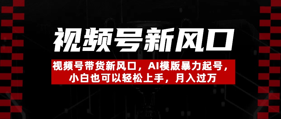 视频号带货新风口，AI模版暴力起号，小白也可以轻松上手，月入过万-锦晨科技网