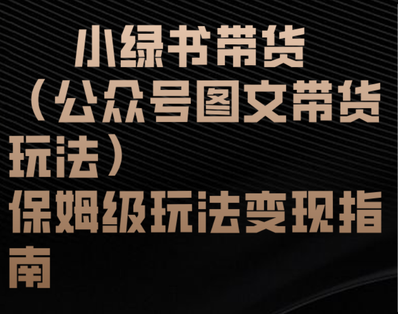 小绿书带货(公众号图文带货玩法)保姆级玩法变现指南-锦晨科技网