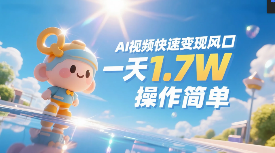 《Ai视频变现风口，一天1.7W，收入无上限，操作简单》-锦晨科技网