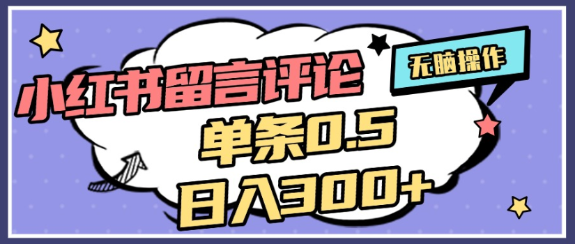 2025年最新小红书评论单条0.5元，日入300＋，无上限，详细操作流程-锦晨科技网