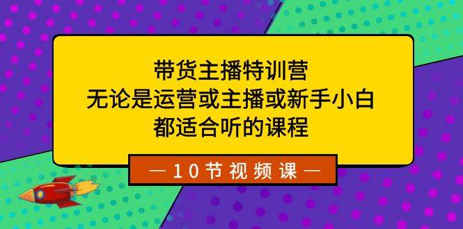 带货主播特训营:无论是运营或主播或新手小白,都适合听的课程-锦晨科技网