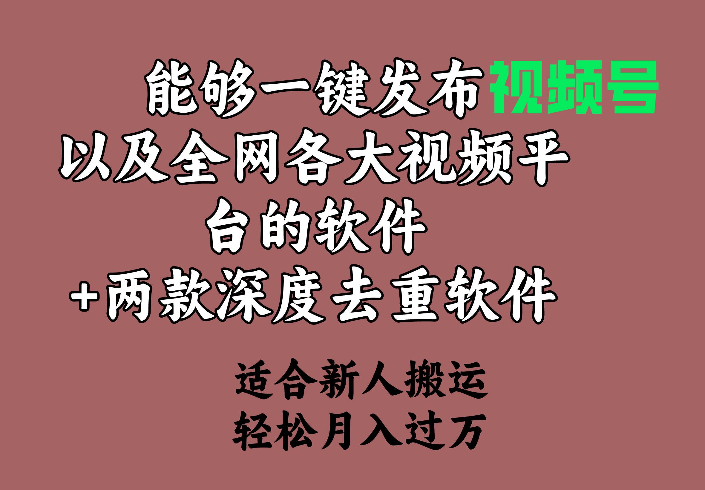 能够一键发布视频号以及全网各大视频平台的软件+两款深度去重软件 适合...-锦晨科技网
