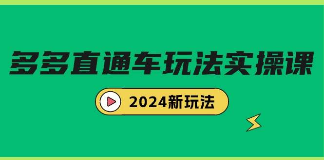 多多直通车玩法实战课,2024新玩法(7节课)-锦晨科技网