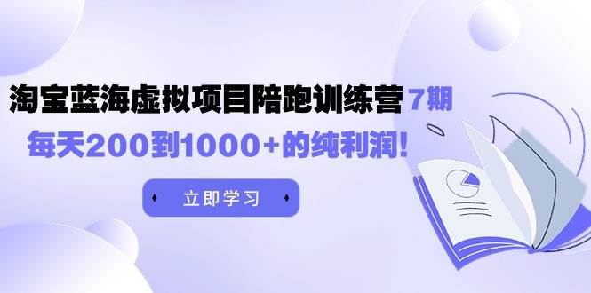 黄岛主《淘宝蓝海虚拟项目陪跑训练营7期》每天200到1000+的纯利润-锦晨科技网