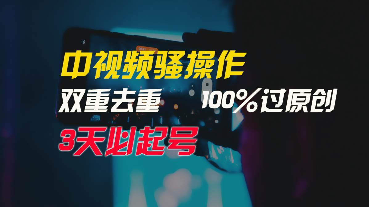 中视频骚操作，双重去重100%过原创，3天比必起号，简单无脑，月入3W+-锦晨科技网