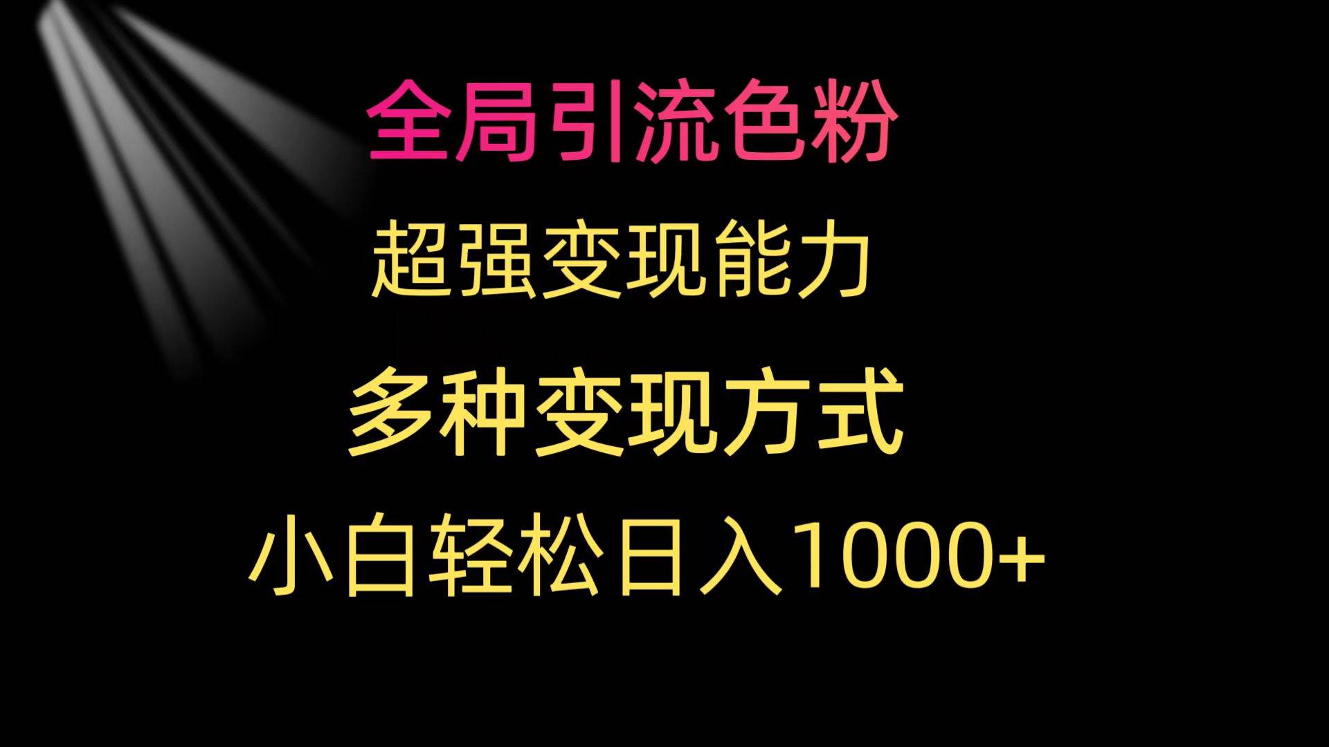 全局引流色粉 超强变现能力 多种变现方式 小白轻松日入1000+-锦晨科技网