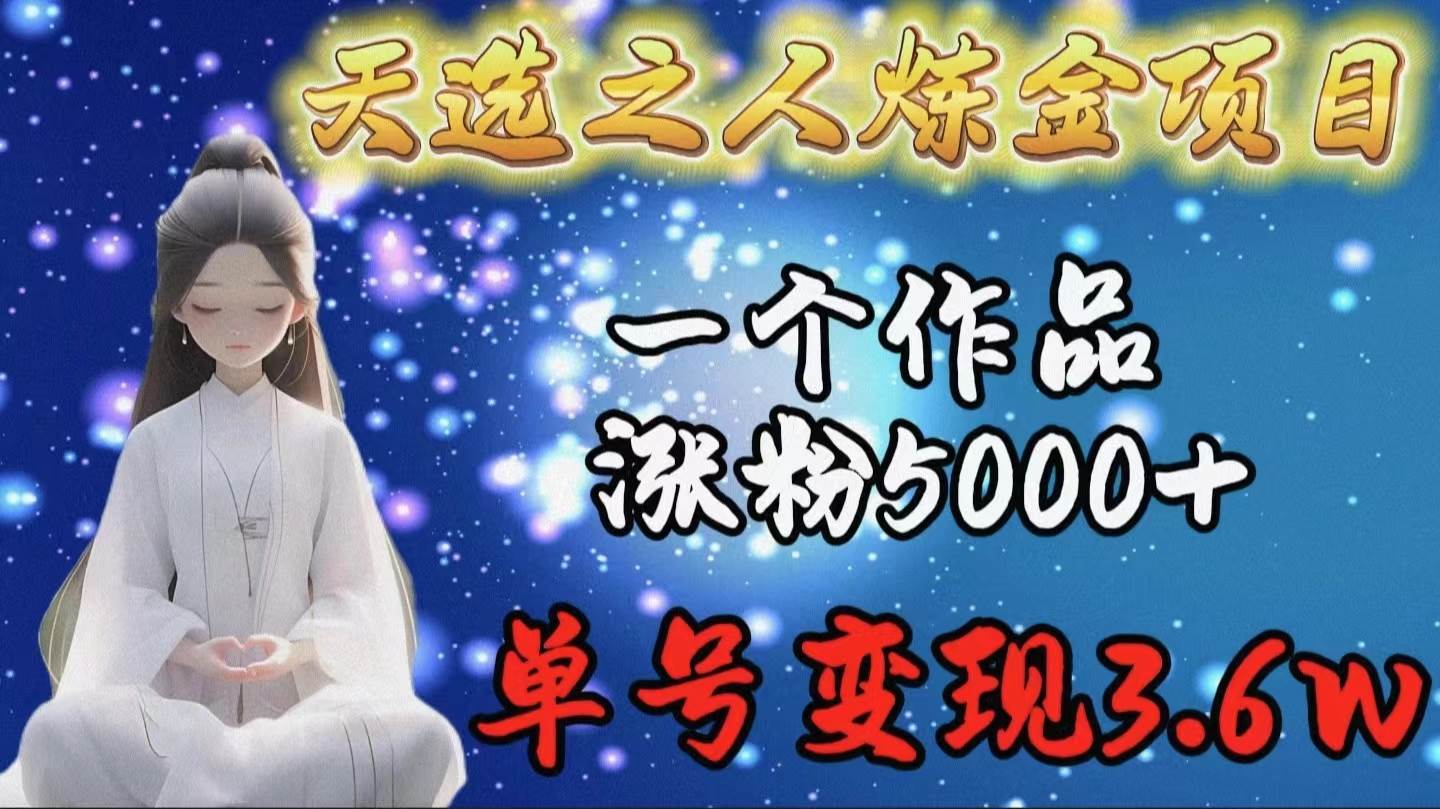 天选之人炼金项目，一个作品涨粉5000+，单号变现3.6w-锦晨科技网