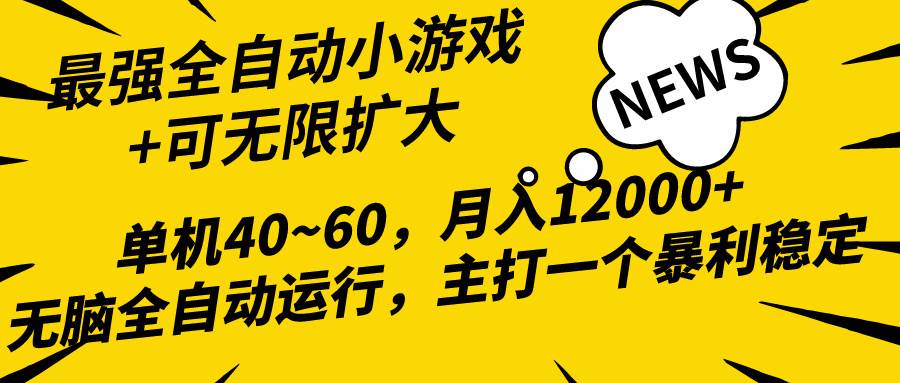 2024最新全网独家小游戏全自动，单机40~60,稳定躺赚，小白都能月入过万-锦晨科技网