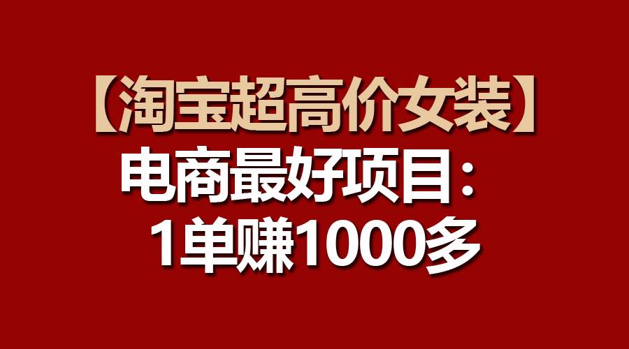 【淘宝超高价女装】电商最好项目：一单赚1000多-锦晨科技网