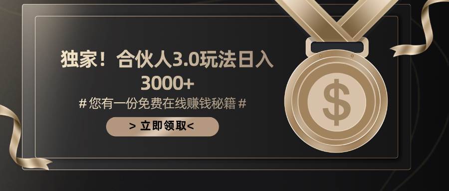 游戏合伙人3.0,日入3000+,无限扩大的蓝海项目-锦晨科技网