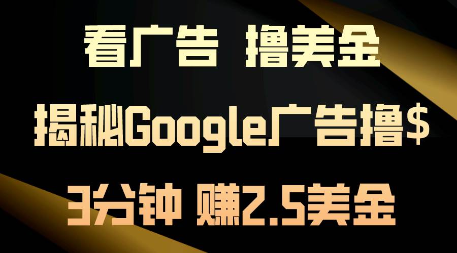看广告，撸美金！3分钟赚2.5美金！日入200美金不是梦！揭秘Google广告...-锦晨科技网