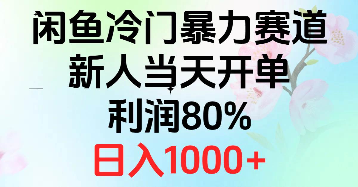2024闲鱼冷门暴力赛道，新人当天开单，利润80%，日入1000+-锦晨科技网