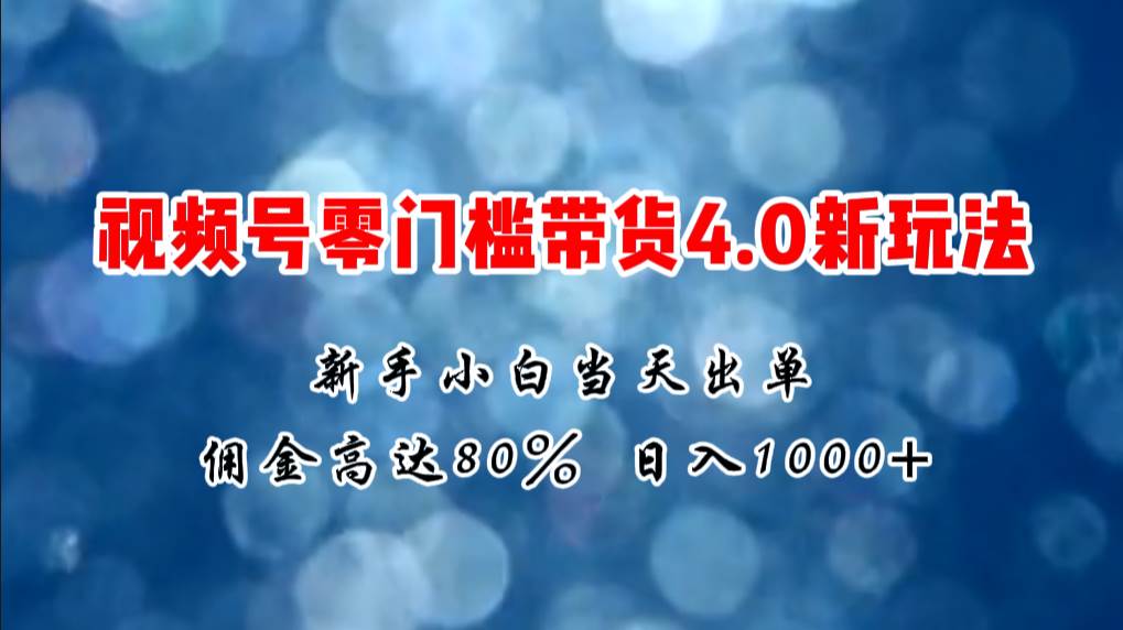 微信视频号零门槛带货4.0新玩法,新手小白当天见收益,日入1000+-锦晨科技网