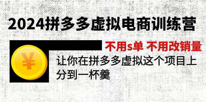 2024拼多多虚拟电商训练营 不s单 不改销量  做虚拟项目分一杯羹(更新10节)-锦晨科技网