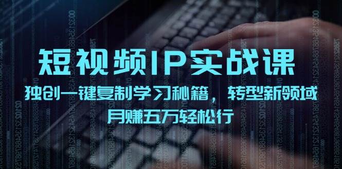 短视频 IP实战课，独创一键复制学习秘籍，转战新领域，月赚五万轻松行-锦晨科技网