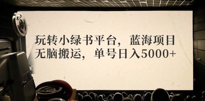 玩转小绿书平台，蓝海项目，无脑搬运，单号日入5000+-锦晨科技网